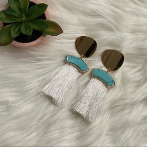 ❄️January Sale❄️ New Anthropologie Bohemian Turquoise Fringe Earrings